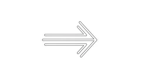 A stylized, minimalist arrow pointing to the right with a dashed outline. Stock Illustration