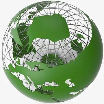 Stylized Model Of The World Map 3D Model