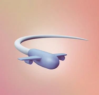 Stylized modern 3d icon object - airplane Stock Illustration