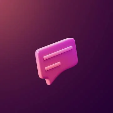 Stylized modern 3d icon object - chat bubble, Not gen Ai Stock Illustration