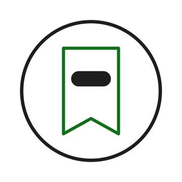 Stylized modern bookmark icon representation for user interface application.. Stock Illustration