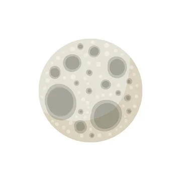 Stylized Moon isolated cartoon image. Astronomic logo image. Media glyph icon Stock Illustration