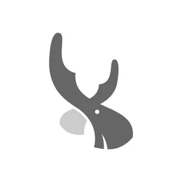 Stylized moose deer head vector illustration isolated on a white background. Stock Illustration