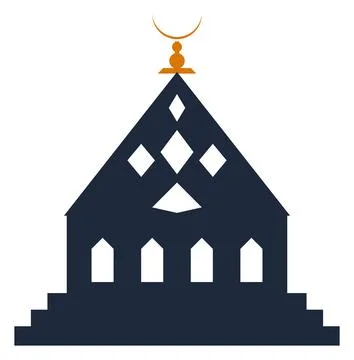 Stylized Mosque Building Vector Illustration Islamic Worship Icon Commercia.. Stock Illustration