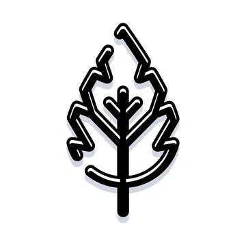 Stylized natural leaf geometric outline illustration creative Illustrazione stock