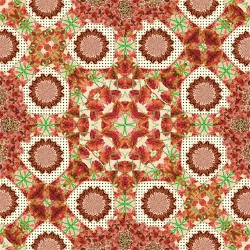 Stylized Nature Boho Chic Pattern Digital collage and photo manipulation t... Stock Photos