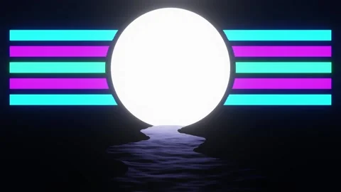 Stylized Nightscape Motion Graphics Background Stock Footage 223795261