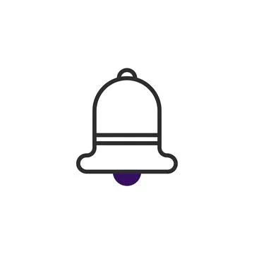 Stylized notification alert with bell design, emphasizing a minimalist mode.. Stock Illustration