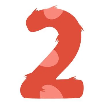 Stylized number 2 with print. Suitable for greeting cards, banners, flyers Stock Illustration