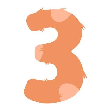 Stylized number 3 with print. Suitable for greeting cards, banners, flyers Stock Illustration
