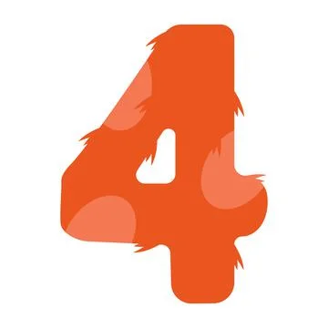 Stylized number 4 with print. Suitable for greeting cards, banners, flyers Stock Illustration