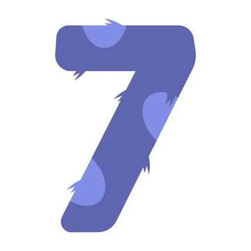 Stylized number 7 with print. Suitable for greeting cards, banners, flyers Stock Illustration