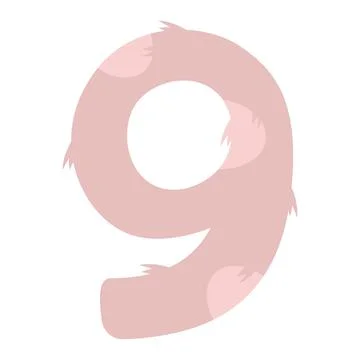 Stylized number 9 with print. Suitable for greeting cards, banners, flyers Stock Illustration