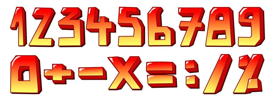 Stylized numbers Stock Illustration