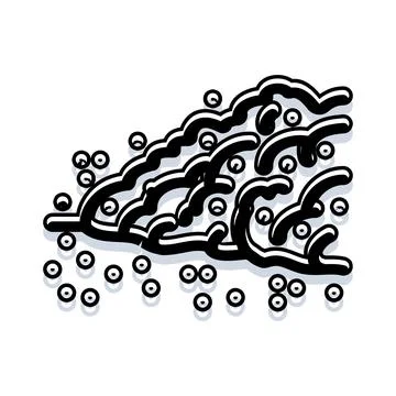 Stylized ocean wave breaking forming sea foam Illustrazione stock