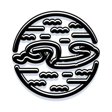Stylized ocean wave icon with clouds Stock Illustration