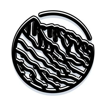 Stylized ocean wave pattern circular logo design Stock Illustration