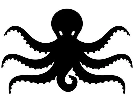 Stylized Octopus Silhouette Graphic Designed Specifically for Creative Desi.. Stock Illustration