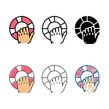 Stylized offer to help when you can color icon vector Stock Illustration