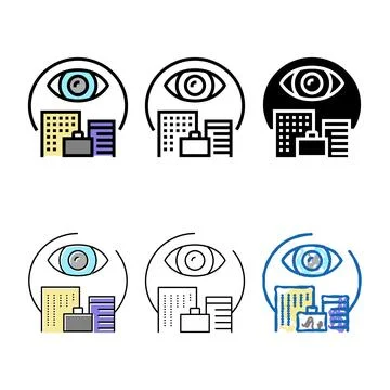 Stylized open operations color icon vector Stock Illustration