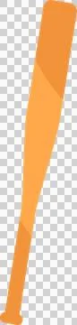 Stylized orange baseball bat is showing two-tone shading in flat design on Stock Illustration