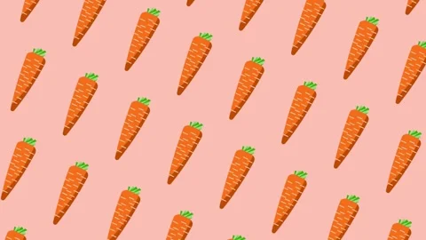Stylized Orange Carrot Pattern Flowing Diagonal 4K Loop Stock Footage 335686407
