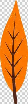 Stylized orange leaf is showing brown veins and yellow dots in vector art, Stock Illustration