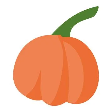 Stylized orange pumpkin icon. Vector Stock Illustration