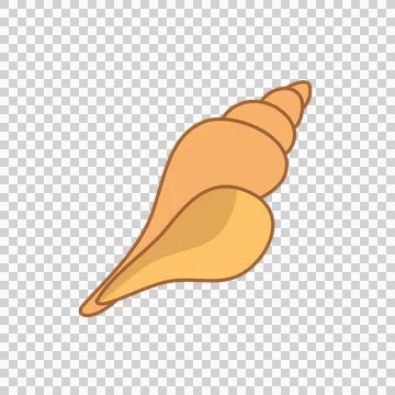 Stylized Orange Spiral Seashell Icon for Tropical Ocean and Beach Design Stock Illustration
