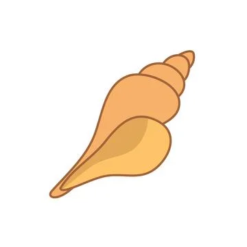 Stylized Orange Spiral Seashell Vector Icon for Tropical Ocean and Beach Design イラスト素材
