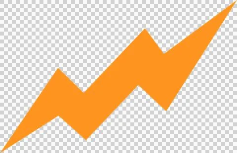 Stylized orange zigzag arrow is pointing upward in flat illustration, with Stock Illustration