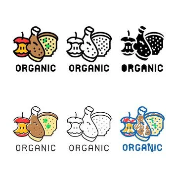 Stylized organic waste sorting color icon vector Stock Illustration