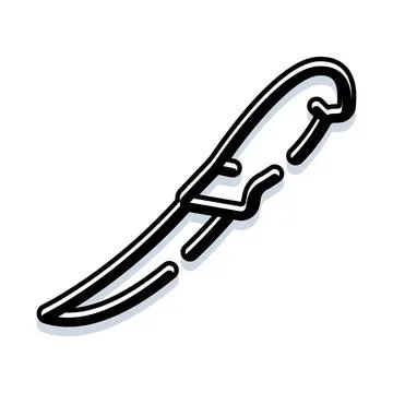 Stylized outline knife vector icon showing blade Stock Illustration