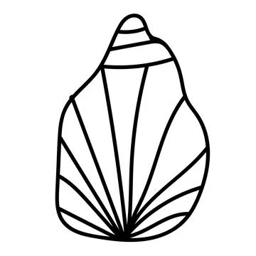Stylized outline of a sea shell for nature-inspired projects. Stock Illustration