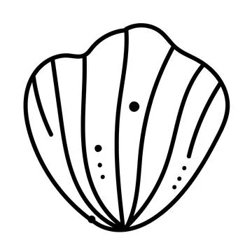 Stylized outline of a sea shell for nature-inspired projects. Stock Illustration