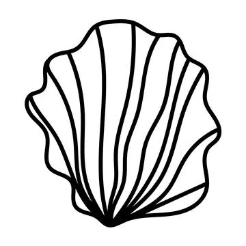Stylized outline of a sea shell for nature-inspired projects. Stock Illustration
