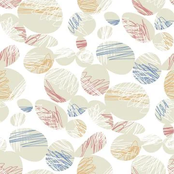 Stylized ovals and ellipses seamless pattern Illustrazione stock