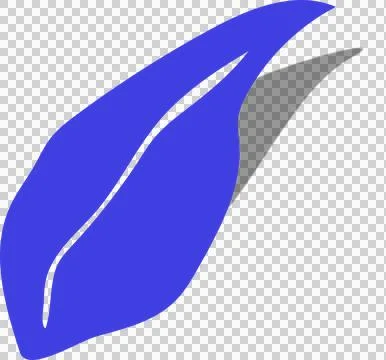 Stylized overlapping shapes on transparent background showing vibrant blue leaf, Stock Illustration