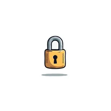 Stylized padlock illustration symbolizing data security and protection with.. Stock Illustration
