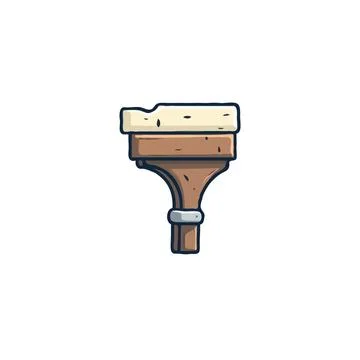 Stylized paint brush illustration features a compact design with soft color.. Stock Illustration