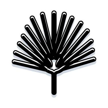 Stylized palm fan leaf tree illustration concept 스톡 일러스트