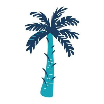 Stylized palm tree with bright colors. Stock Illustration