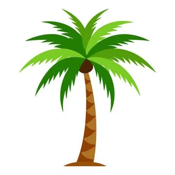 Stylized Palm Tree Illustration on White Background Ilustración de archivo