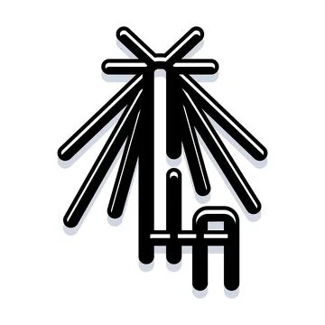 Stylized palm tree line art graphic design icon Stock Illustration