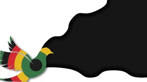 Stylized Pan African Bird Flying for Emancipation Day Celebration. Stock Footage 343637145