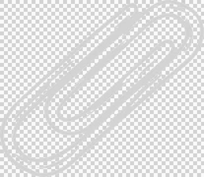 Stylized paperclip is floating on transparent background, showing brush-stroke 스톡 일러스트