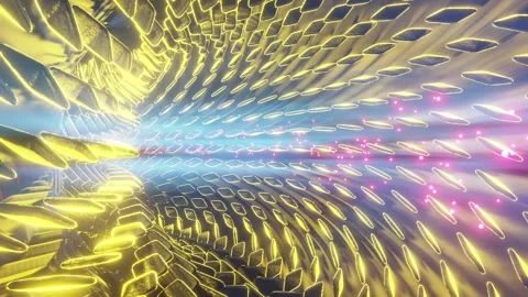 Stylized Particle Physics Collider Illustration Loop Stock Footage 226857282