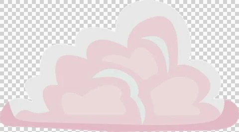 Stylized pastel cloud floating on transparent background, showing layered soft Illustrazione stock