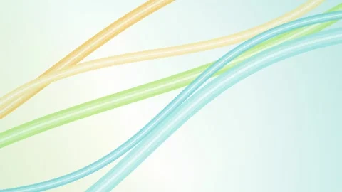 Stylized pastel ribbon lines flow in a seamless loop Stock Footage 341402145