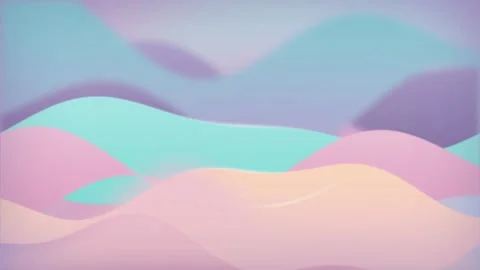 Stylized pastel wave shapes flow in a seamless loop Stock Footage 343324746